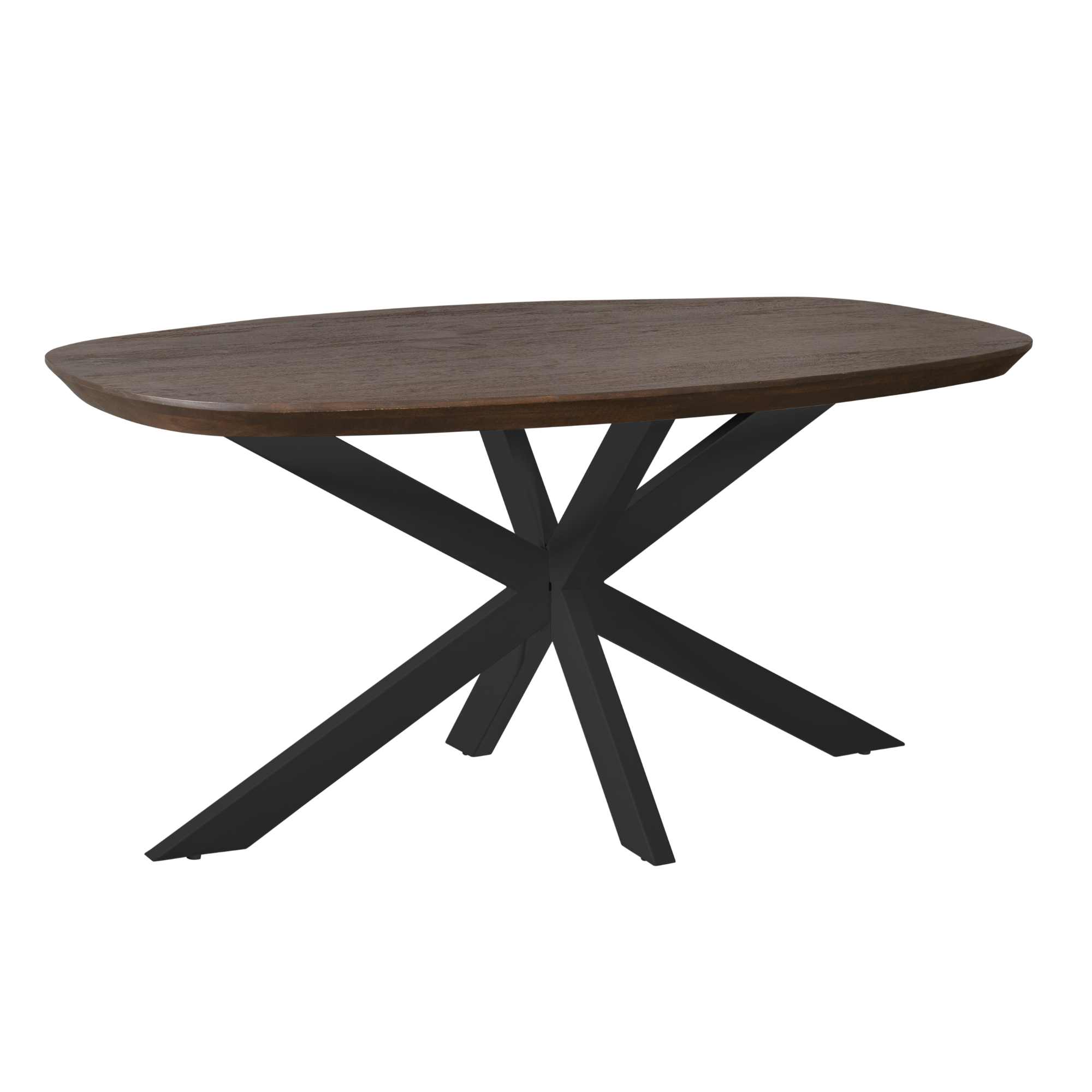 Deens ovale eettafel Madison Bruin Poot Zwart Mangohout 160 cm - Image 5