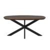 STF-6796_5 Deens ovale eettafel Madison Bruin Poot Zwart Mangohout 160 cm - Image 6