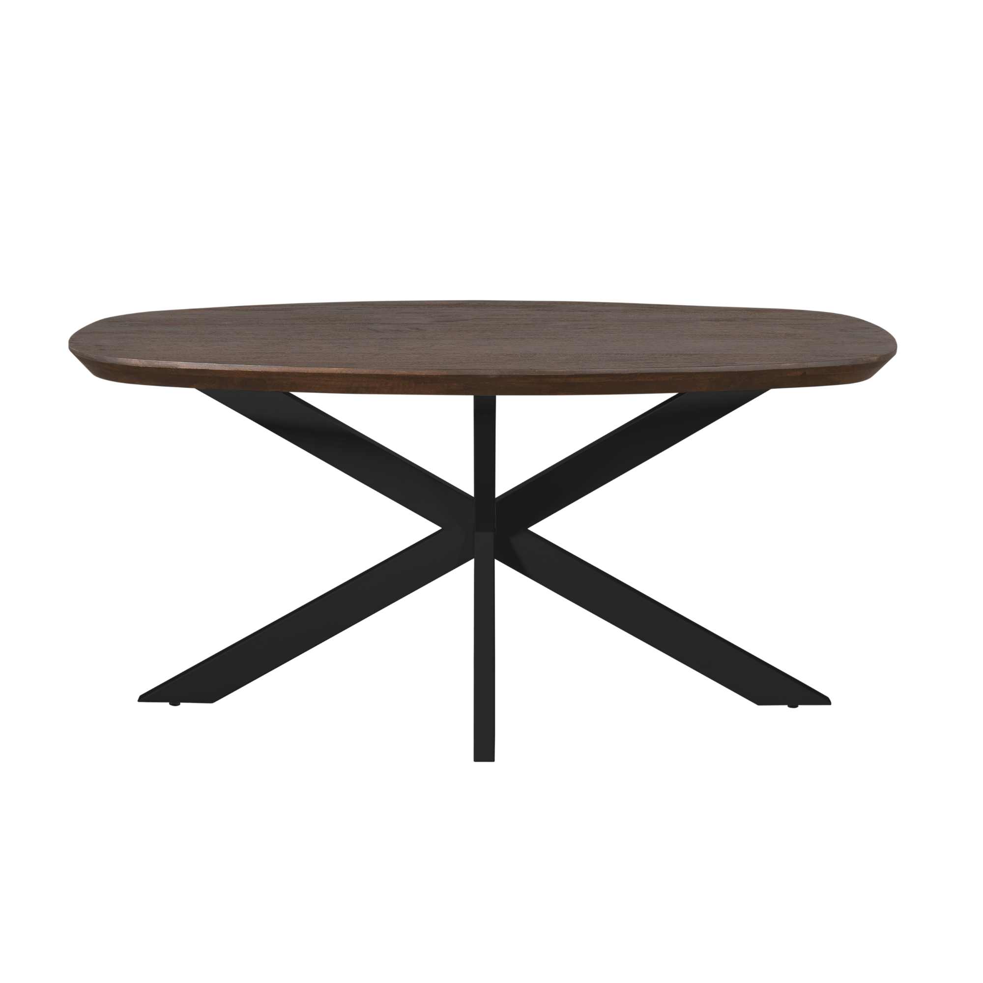 Deens ovale eettafel Madison Bruin Poot Zwart Mangohout 160 cm - Image 6