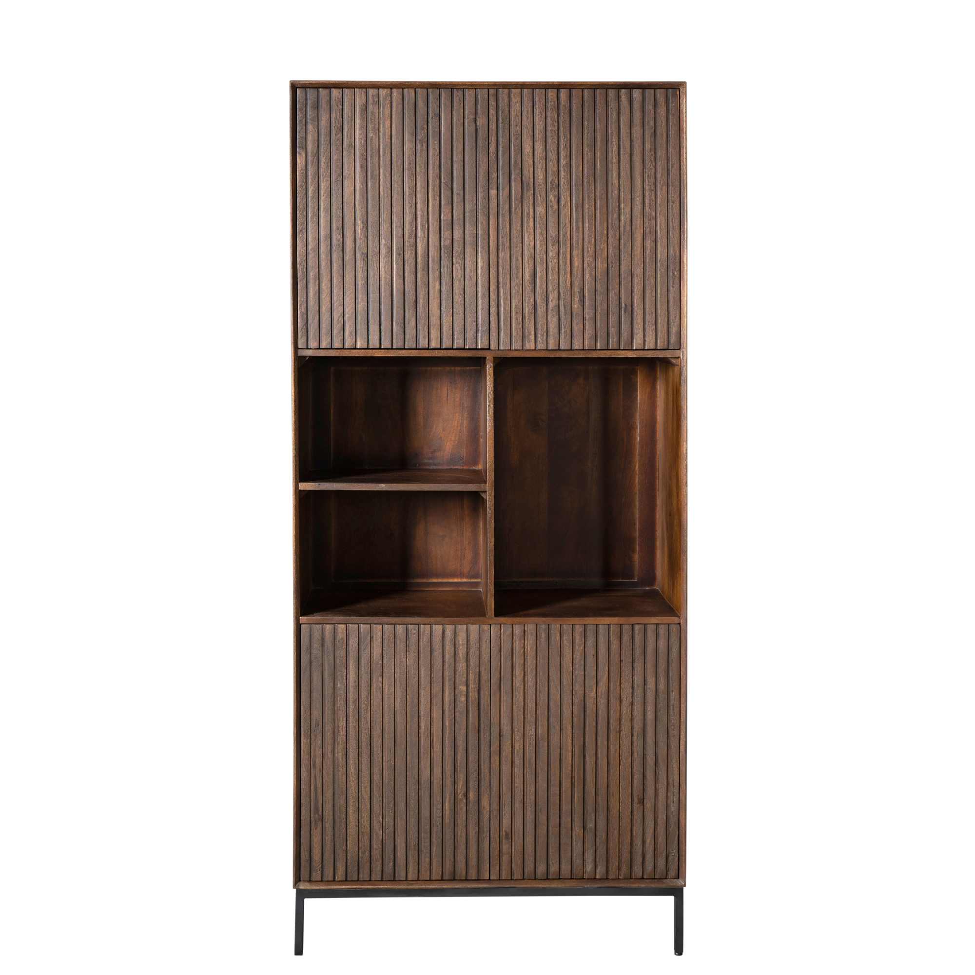 Vakkenkast Madison Bruin Mangohout 90 cm - Image 3