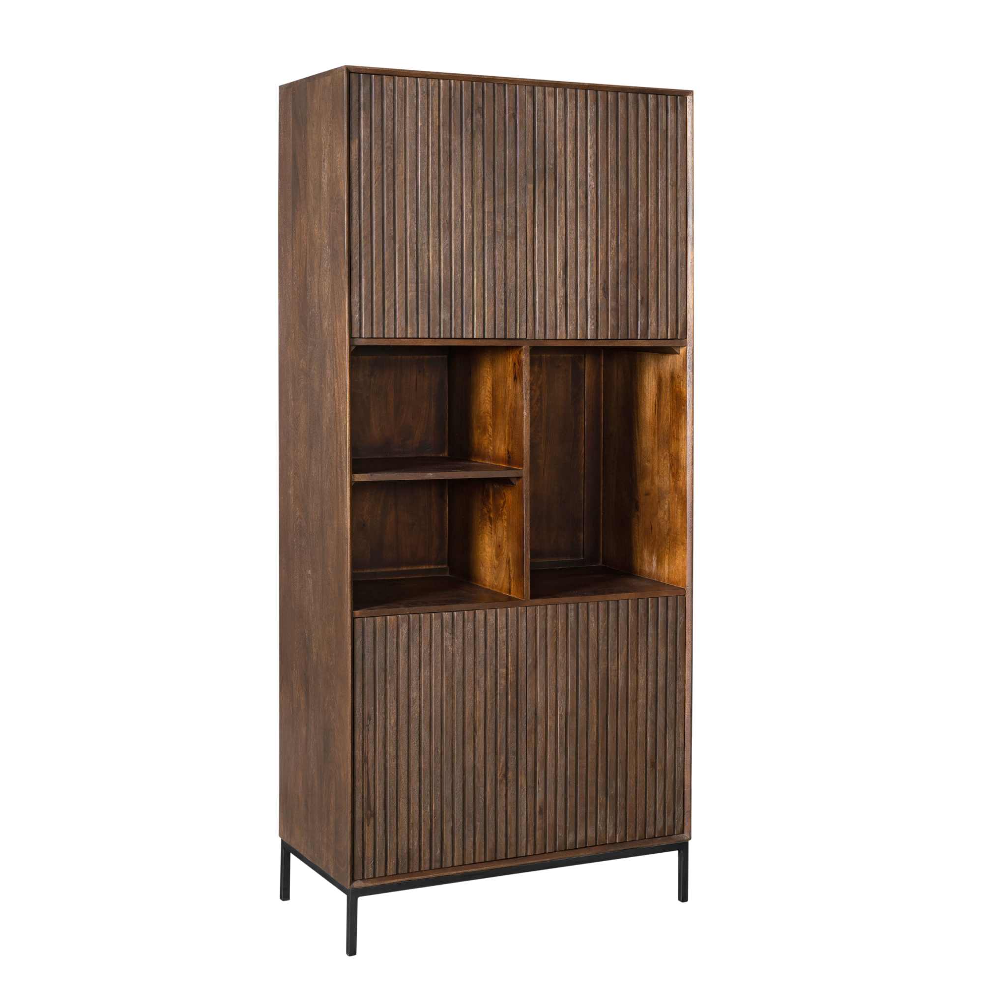Vakkenkast Madison Bruin Mangohout 90 cm - Image 4