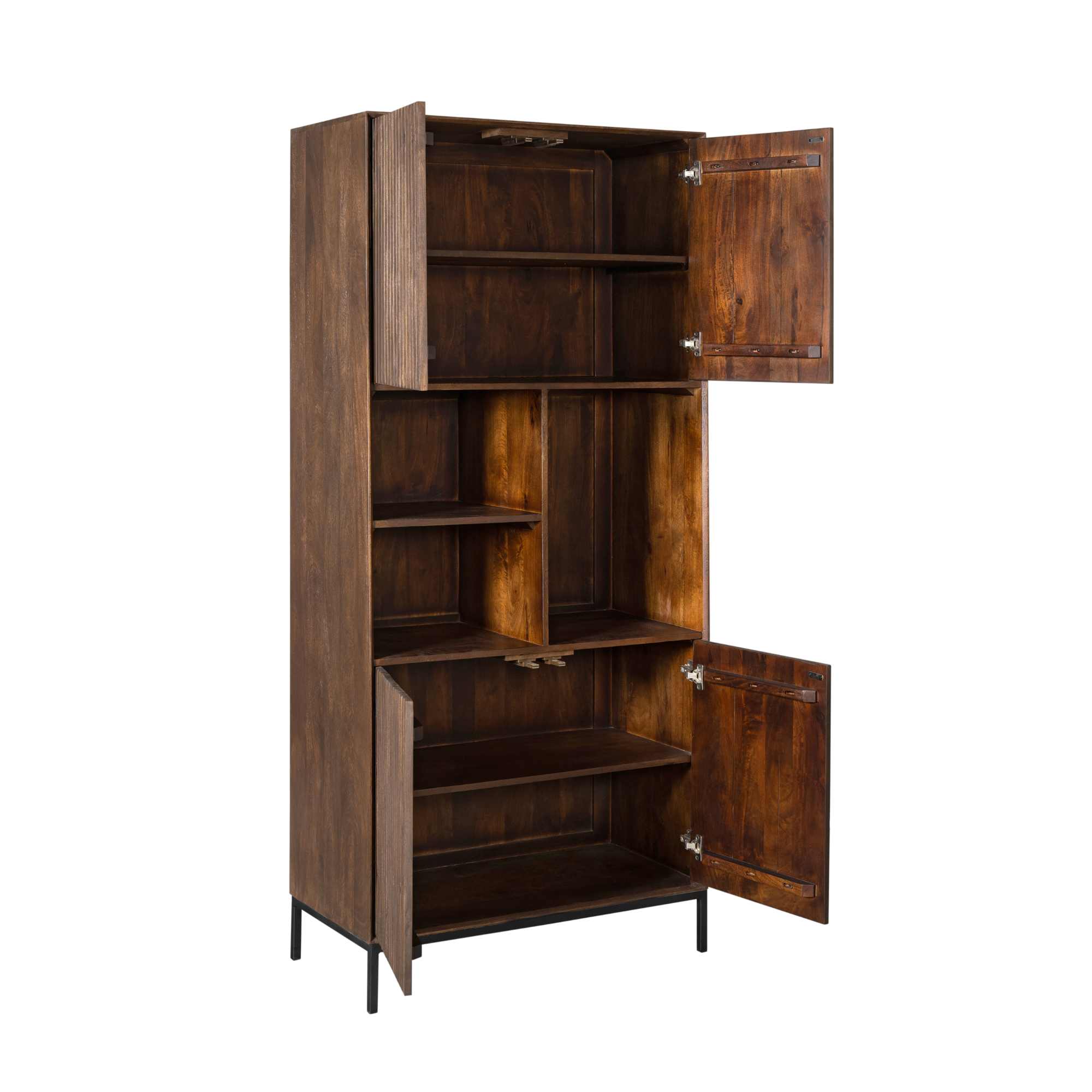 Vakkenkast Madison Bruin Mangohout 90 cm - Image 5
