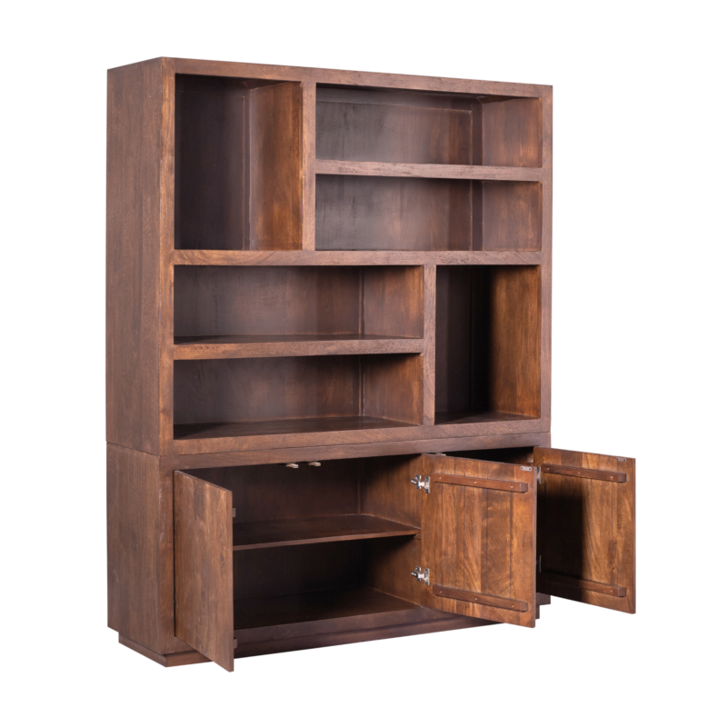 Vakkenkast Brussel XL Bruin Mangohout 160 cm - Image 11
