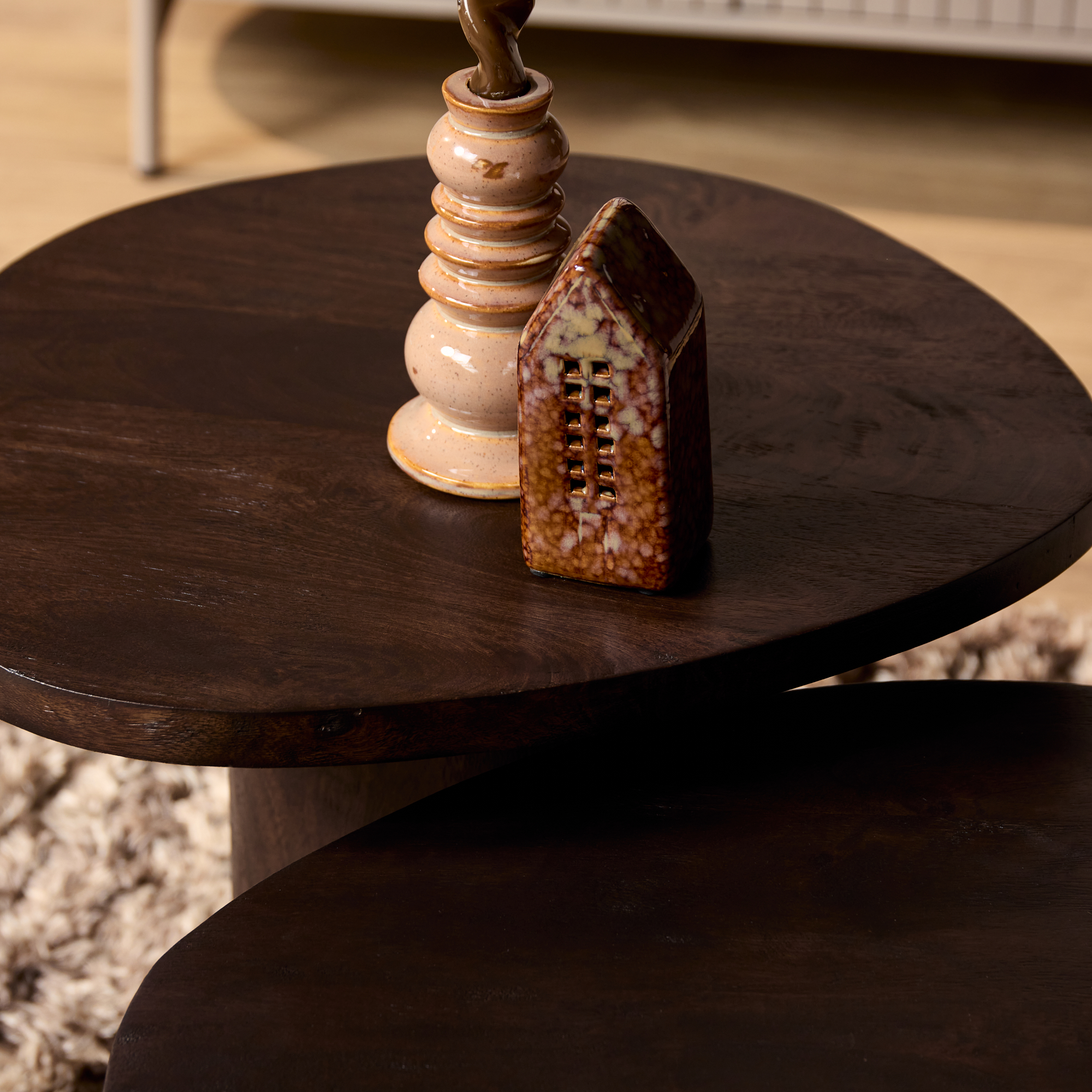 Salontafel set Mirre Bruin Mangohout 70 cm - Image 2