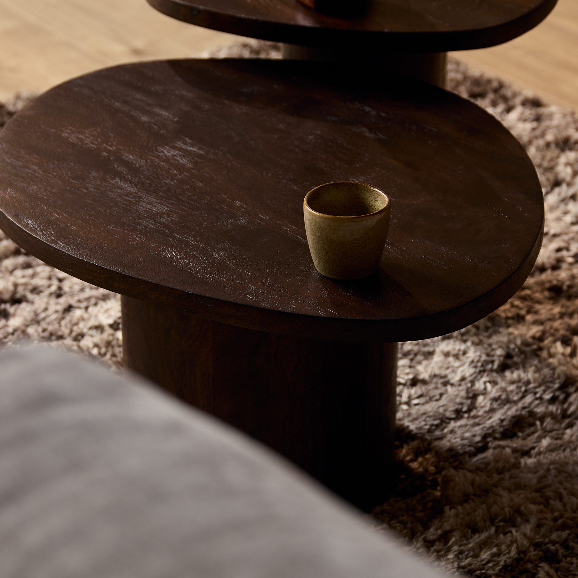 Salontafel set Mirre Bruin Mangohout 70 cm - Image 4