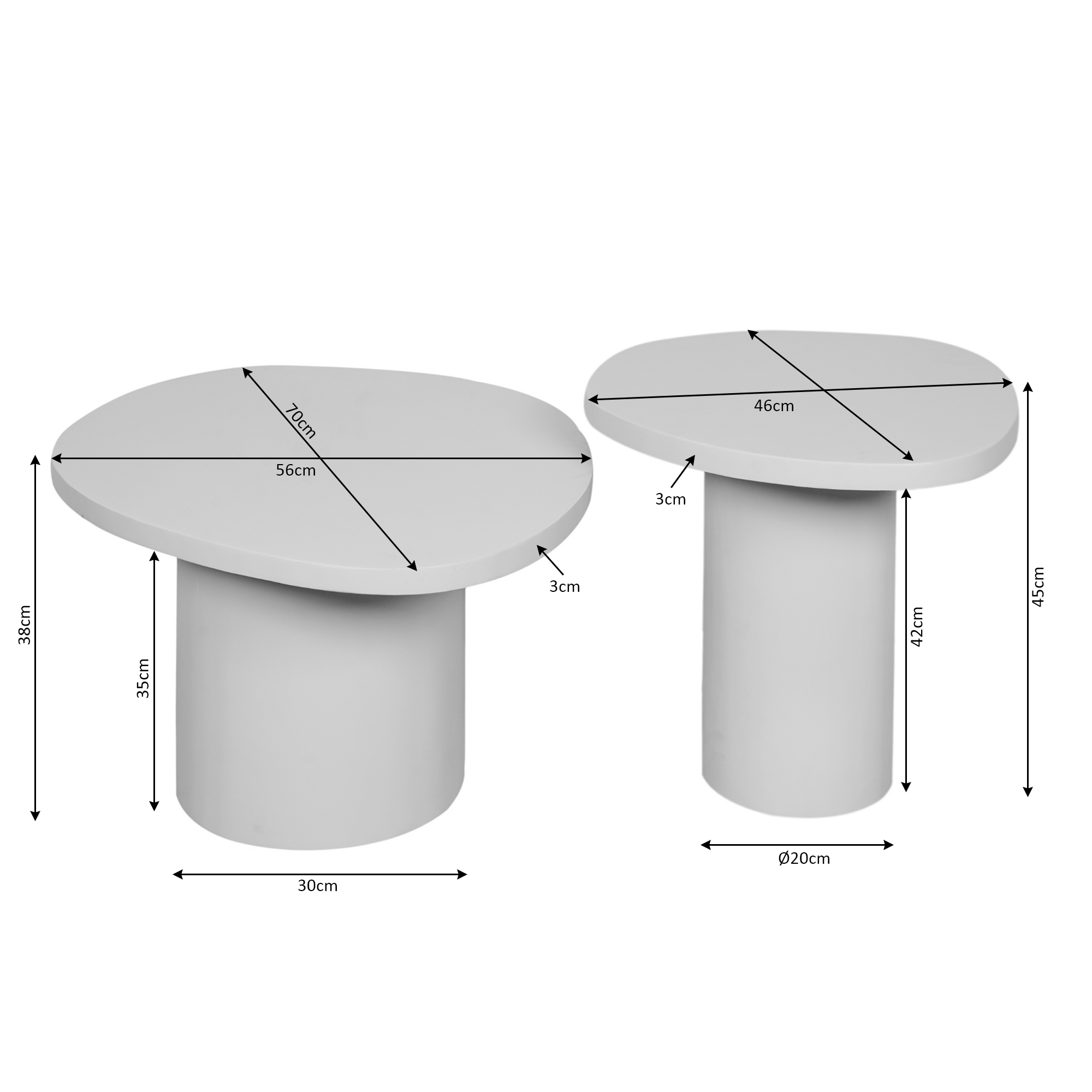Salontafel set Mirre Bruin Mangohout 70 cm - Image 10