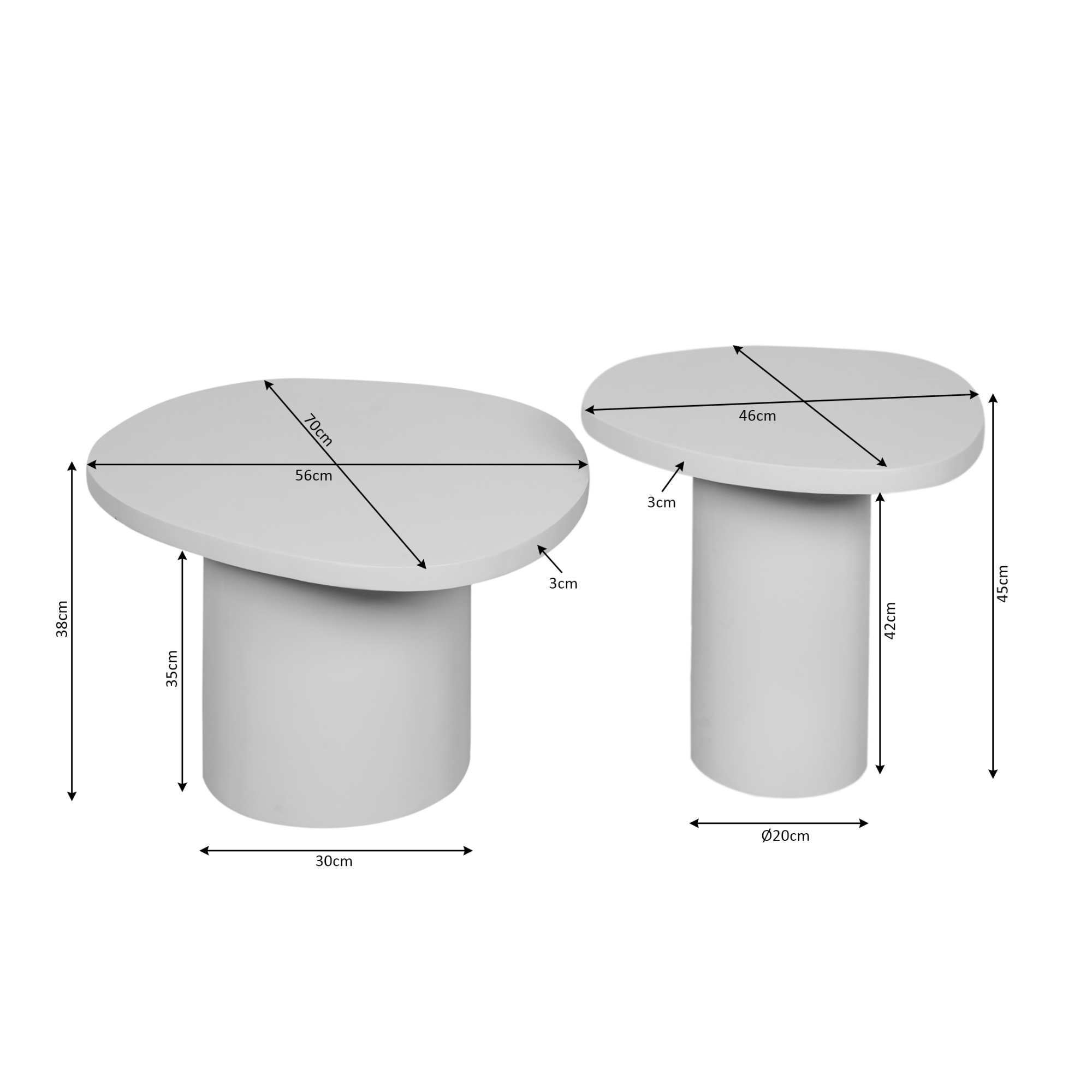 Salontafel set Mirre Bruin Mangohout 70 cm - Image 12