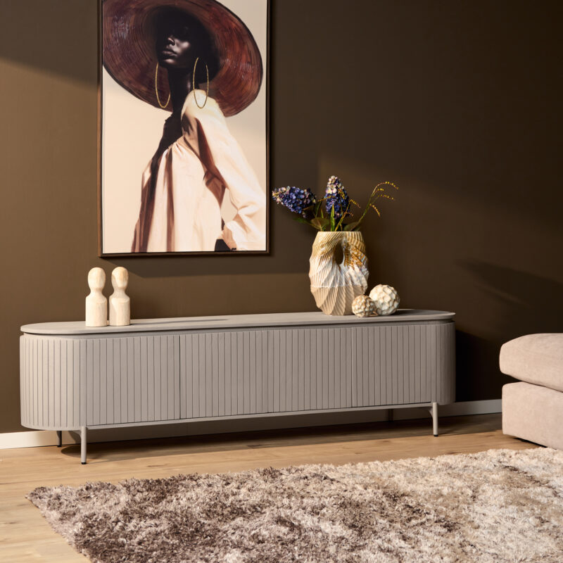 Tv meubel Solana Taupe Mangohout 210 cm - Image 1