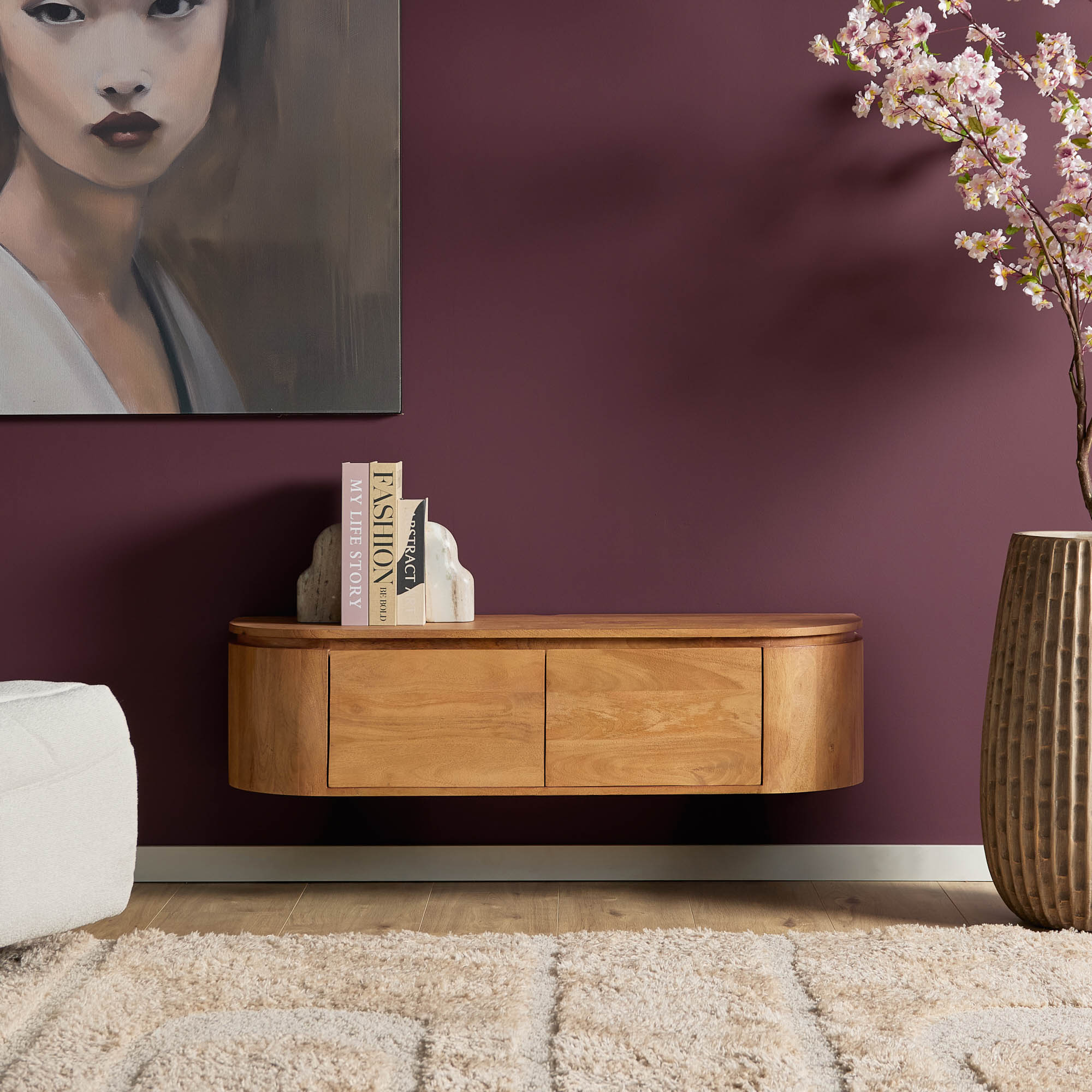 Tv meubel Excellent Naturel Mangohout 120 cm - Image 1