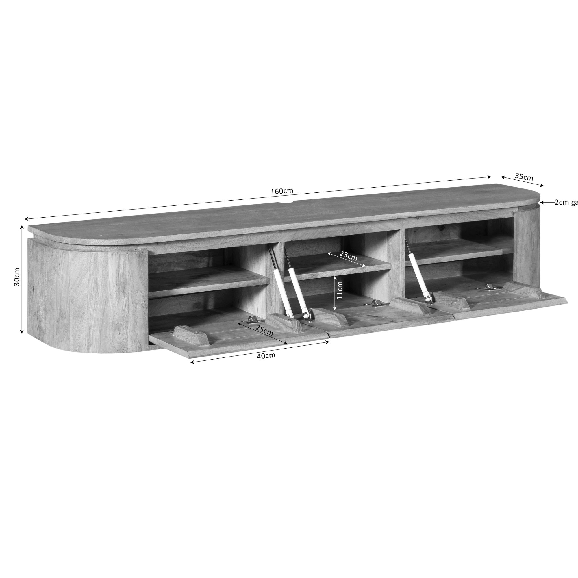 Tv meubel Excellent Naturel Mangohout 160 cm - Image 11