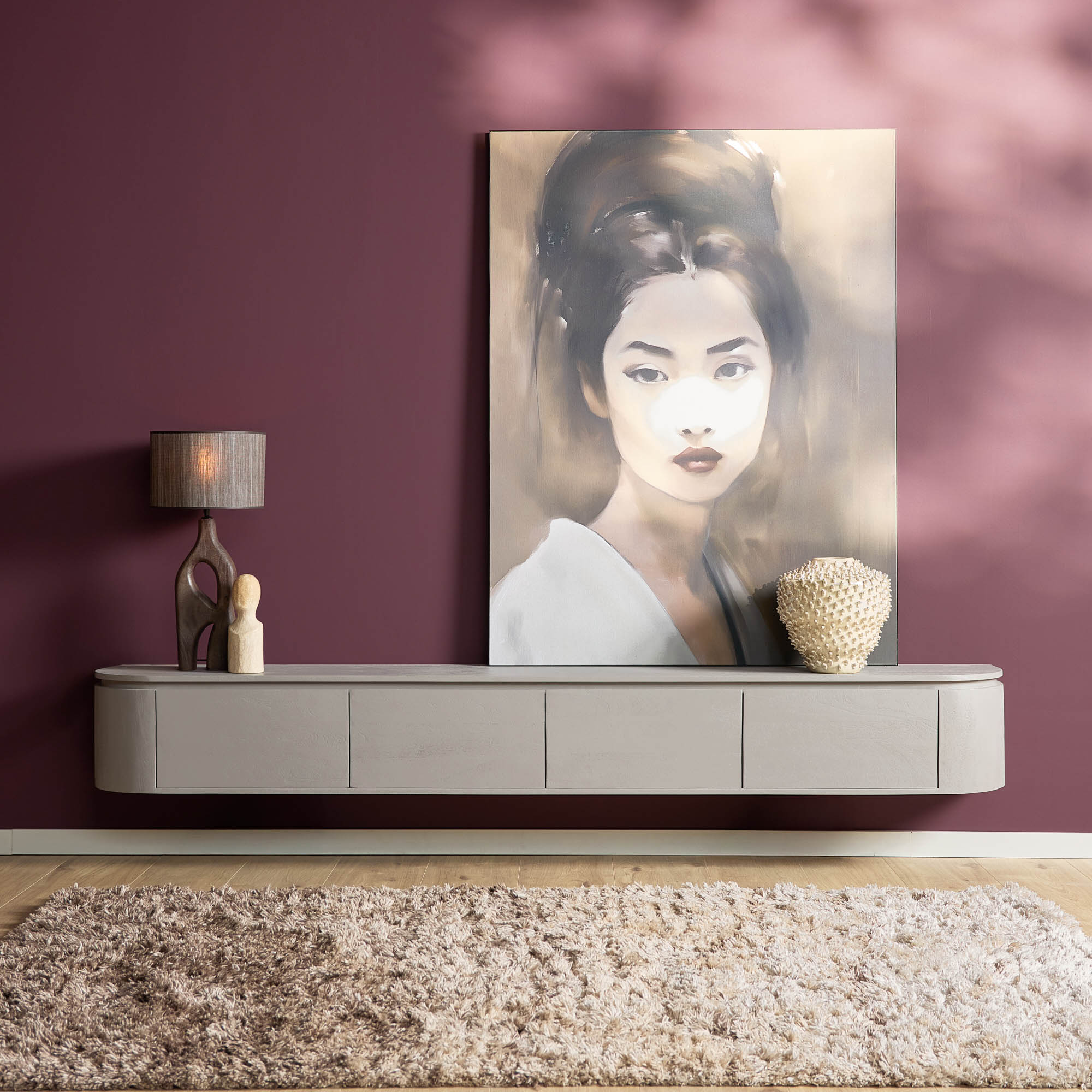 Tv meubel Excellent Taupe Mangohout 240 cm - Image 1
