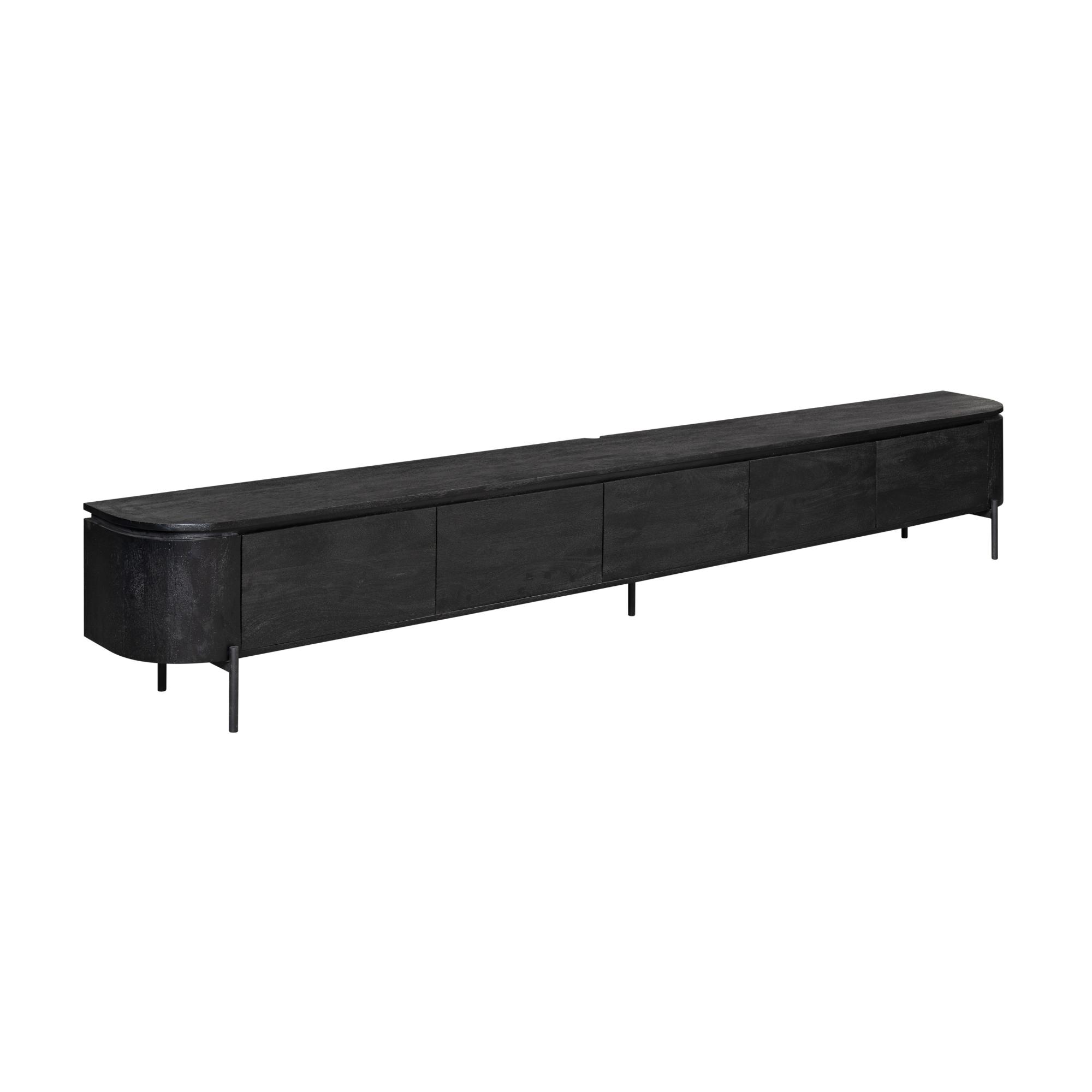 Tv meubel Excellent Zwart Mangohout 280 cm - Image 9