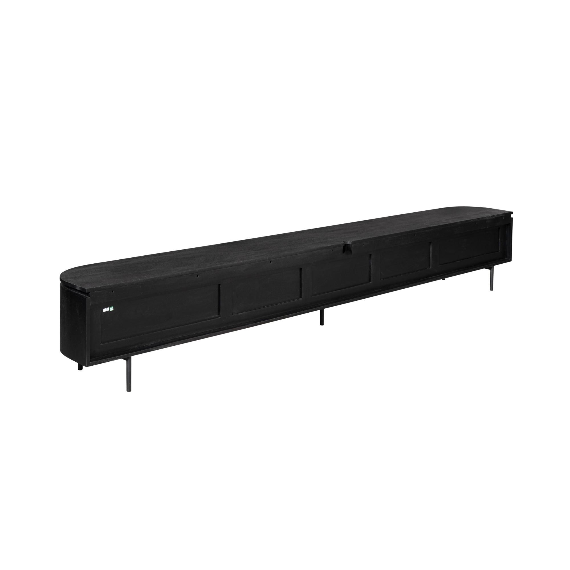 Tv meubel Excellent Zwart Mangohout 280 cm - Image 11