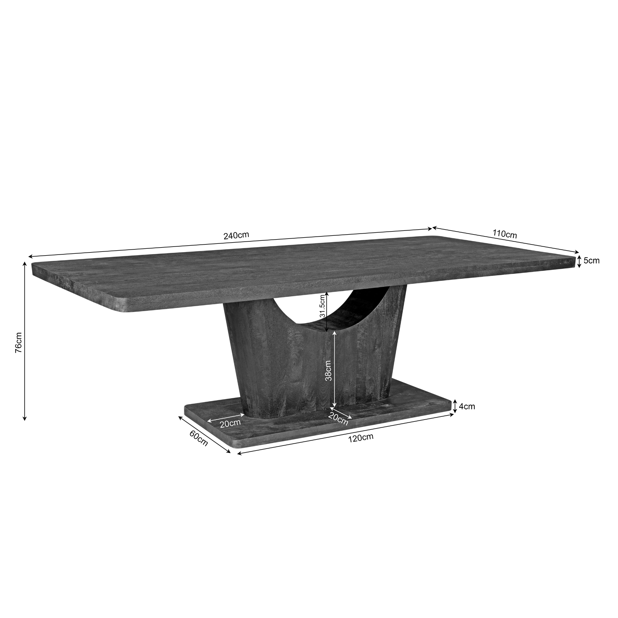 Eettafel Voco Bruin Mangohout 240 cm - Image 6