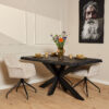 Boomstamtafel Boston Zwart Mangohout 160 cm - Image 1