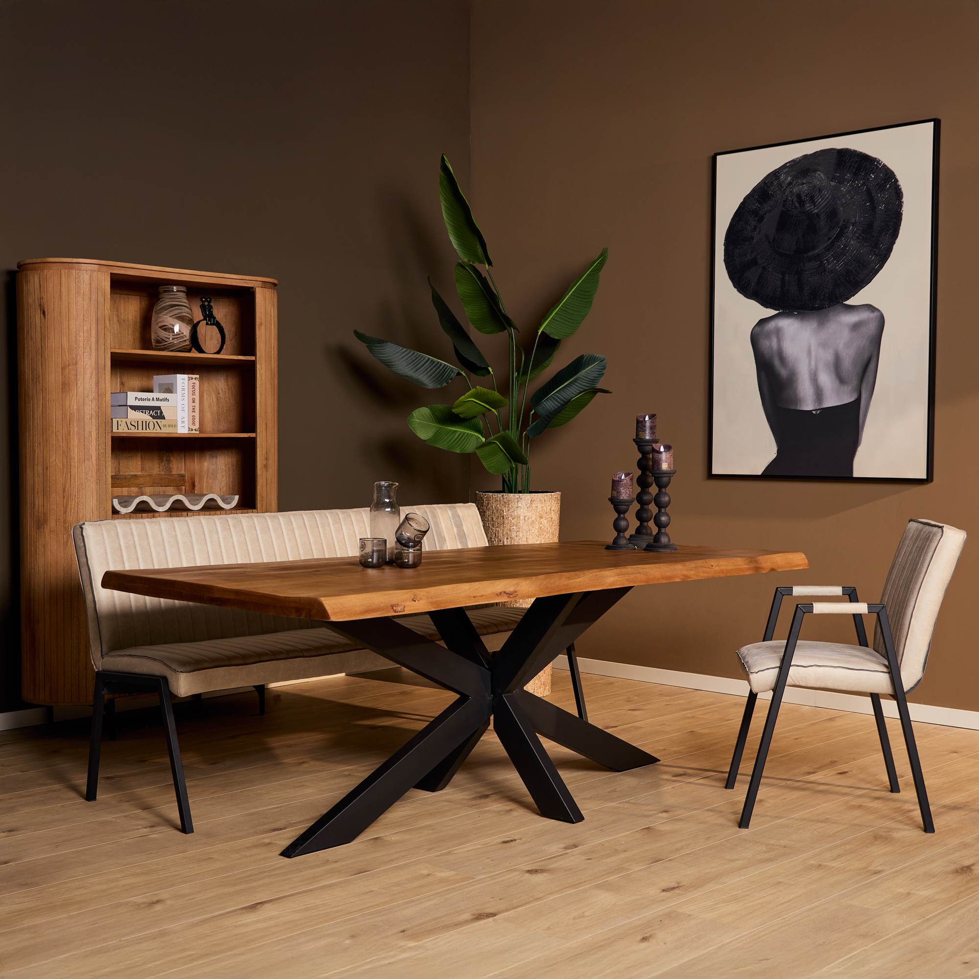 Boomstamtafel Boston Naturel Mangohout 240 cm - Image 1
