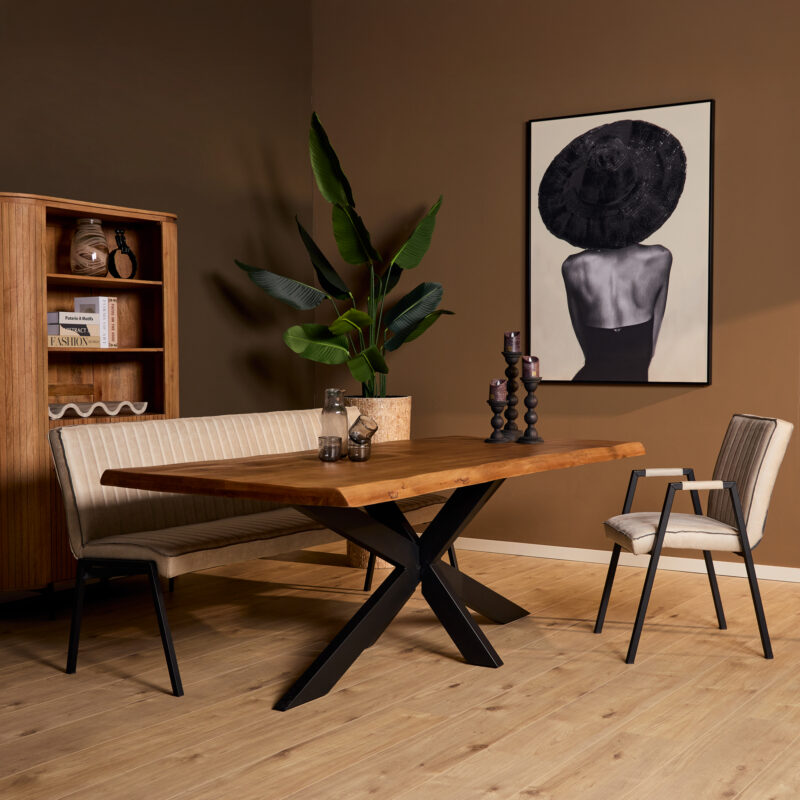 Boomstamtafel Boston Naturel Mangohout 220 cm - Image 2