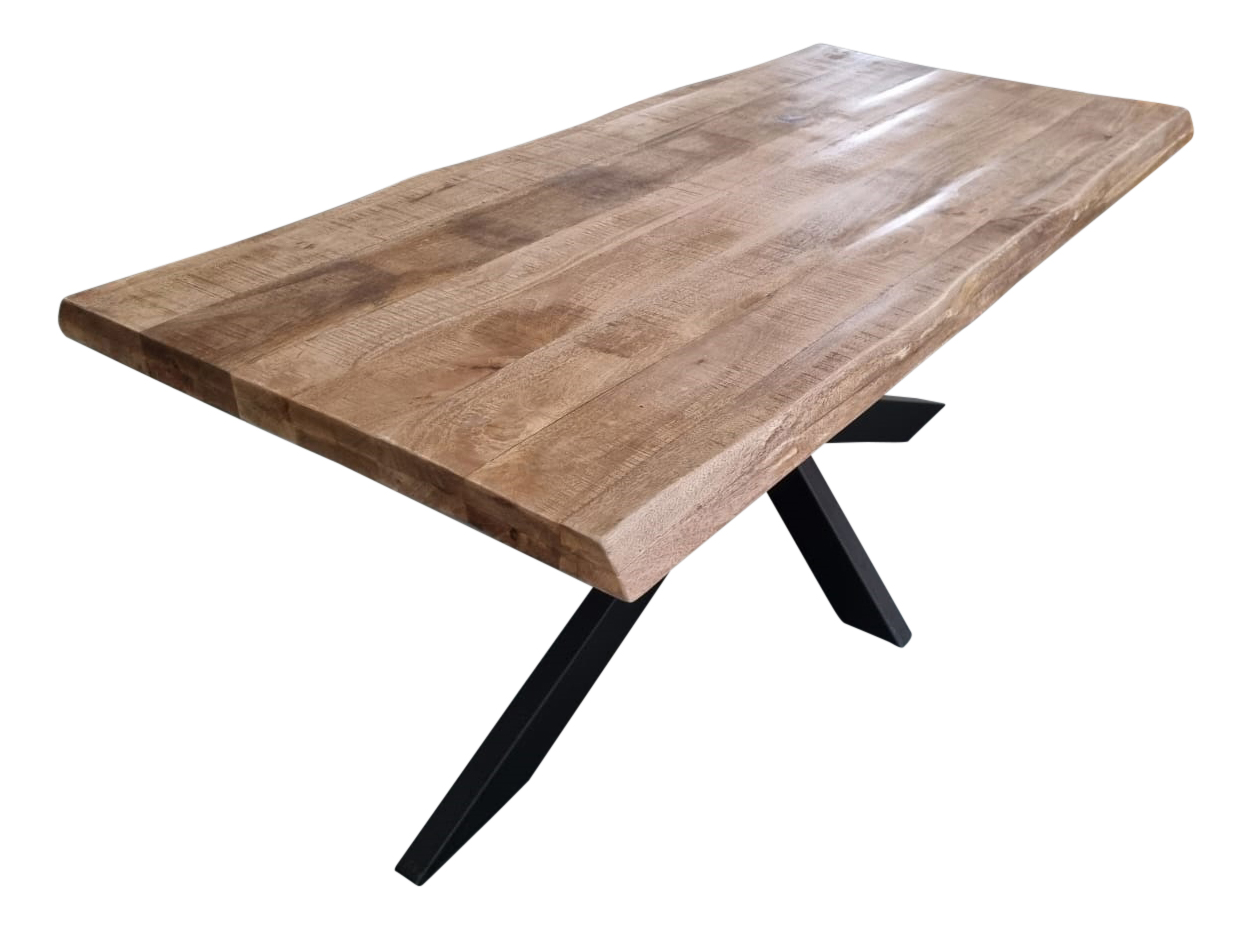 Boomstamtafel Boston Naturel Mangohout 220 cm - Image 8