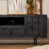 STF-1500_1 Tv meubel Brandy Zwart Mangohout 120 cm - Image 2