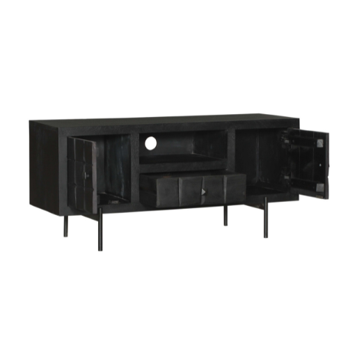 Tv meubel Brandy Zwart Mangohout 120 cm - Image 5