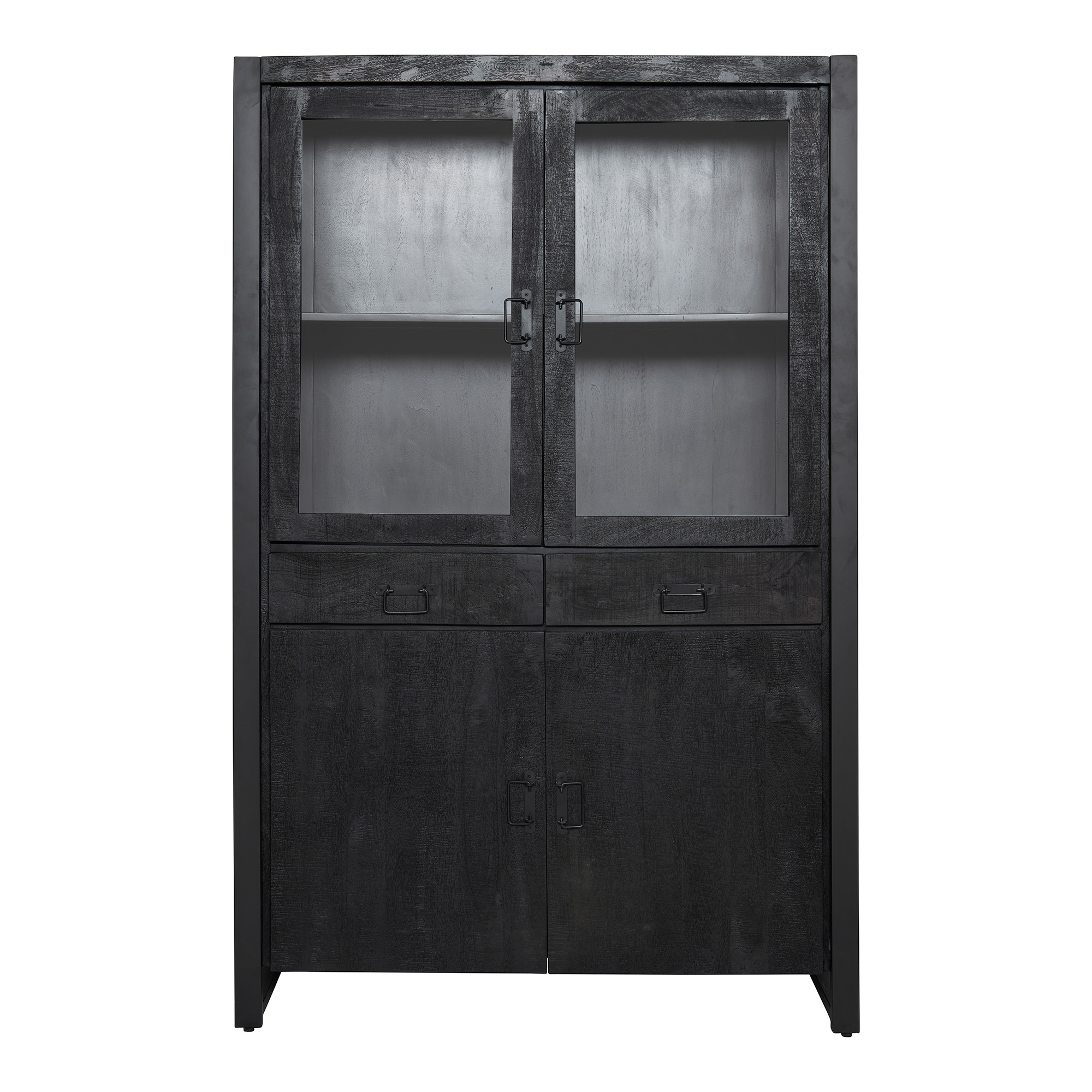 Vitrinekast Boaz Zwart Mangohout 115 cm - Image 6