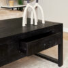 STF-806_1 Salontafel Boaz met twee lades Zwart Mangohout 120 cm - Image 2