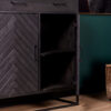 STF-8511_3 Kabinet New York Zwart Mangohout 100 cm - Image 4