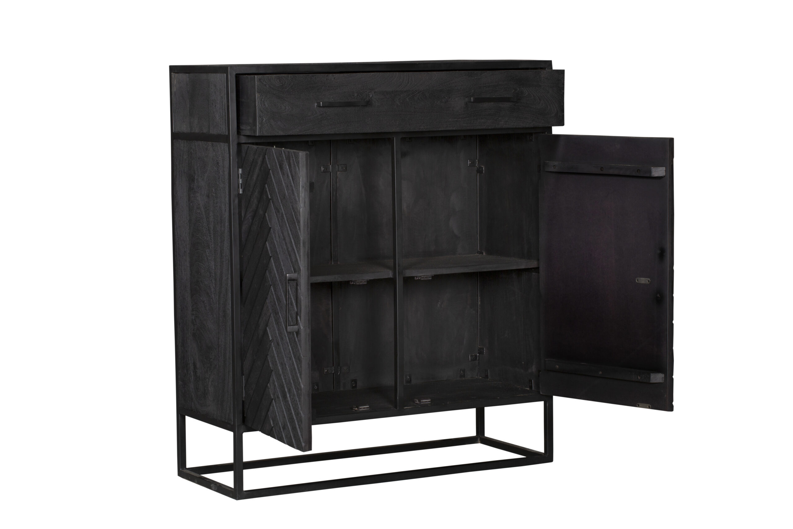 Kabinet New York Zwart Mangohout 100 cm - Image 7