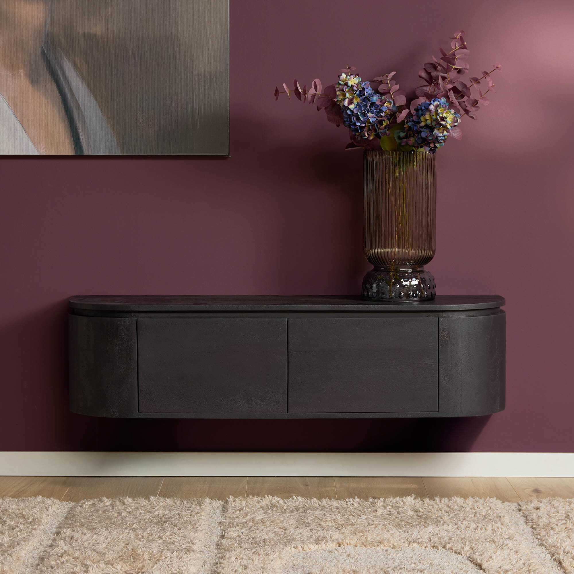 Tv meubel Excellent Zwart Mangohout 120 cm - Image 1