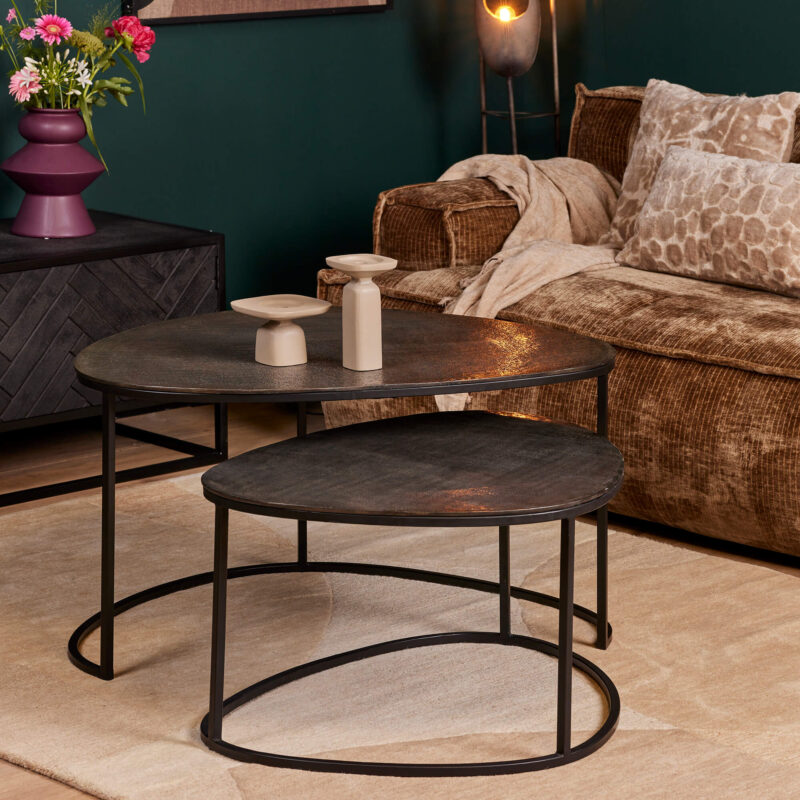 Salontafel set Lana Zwart Aluminium 65 cm - Image 1