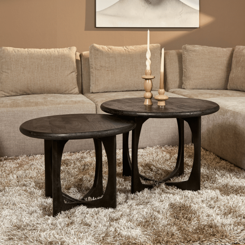 Bijzettafel Milou Zwart Mangohout 60 cm - Image 1