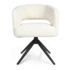 STF-9877_1 Draaibare eetkamerstoel Demi met armleuning Off White Poot Zwart - Image 2