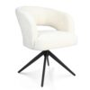 STF-9877_2 Draaibare eetkamerstoel Demi met armleuning Off White Poot Zwart - Image 3