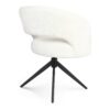 STF-9877_4 Draaibare eetkamerstoel Demi met armleuning Off White Poot Zwart - Image 5