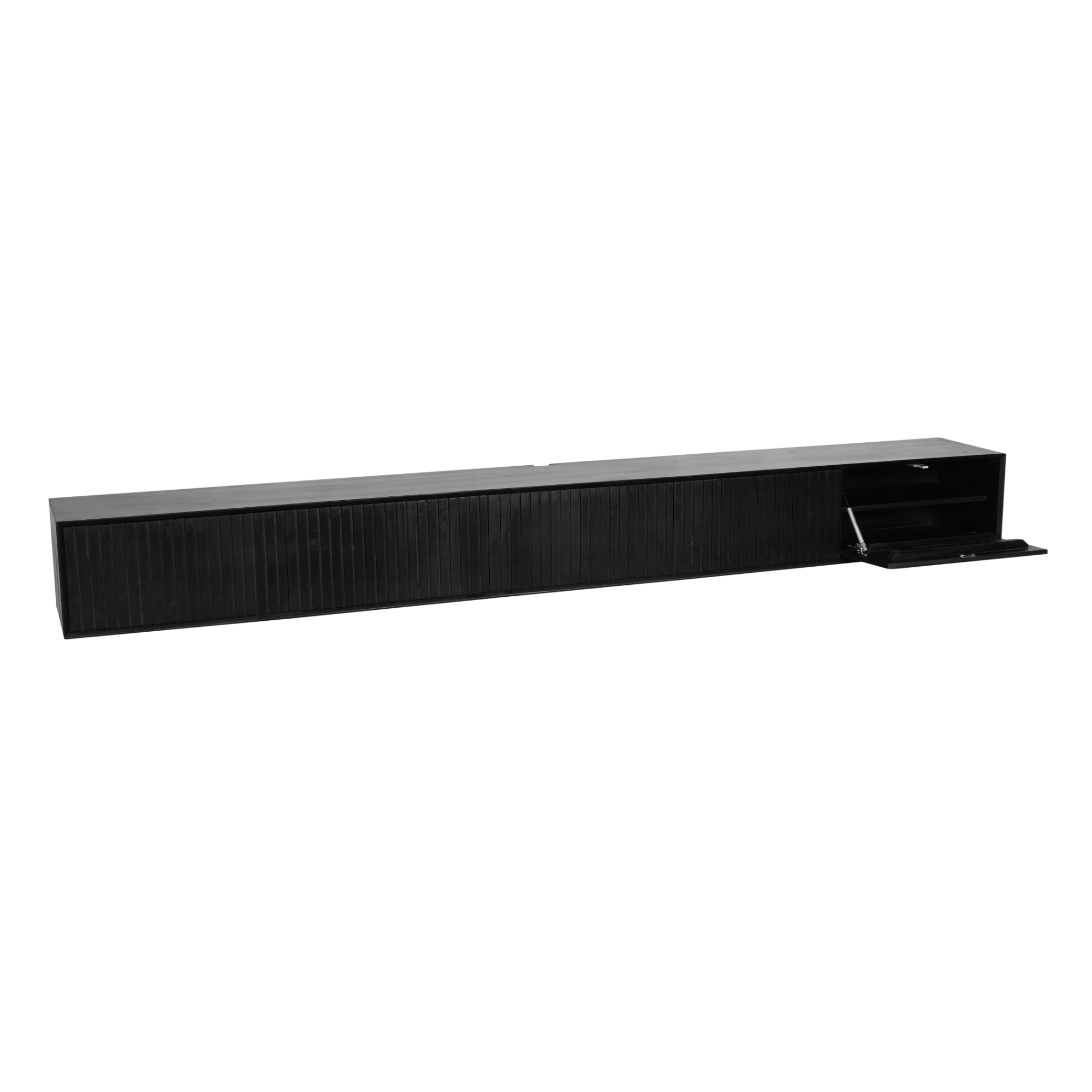 STF-7311_6 Zwevend tv meubel Madison Zwart Mangohout 280 cm - Image 7