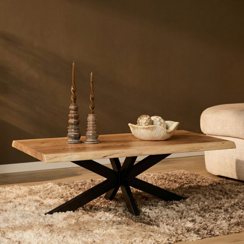 Boomstam salontafel Live Edge Naturel Mangohout 120 cm - Image 1