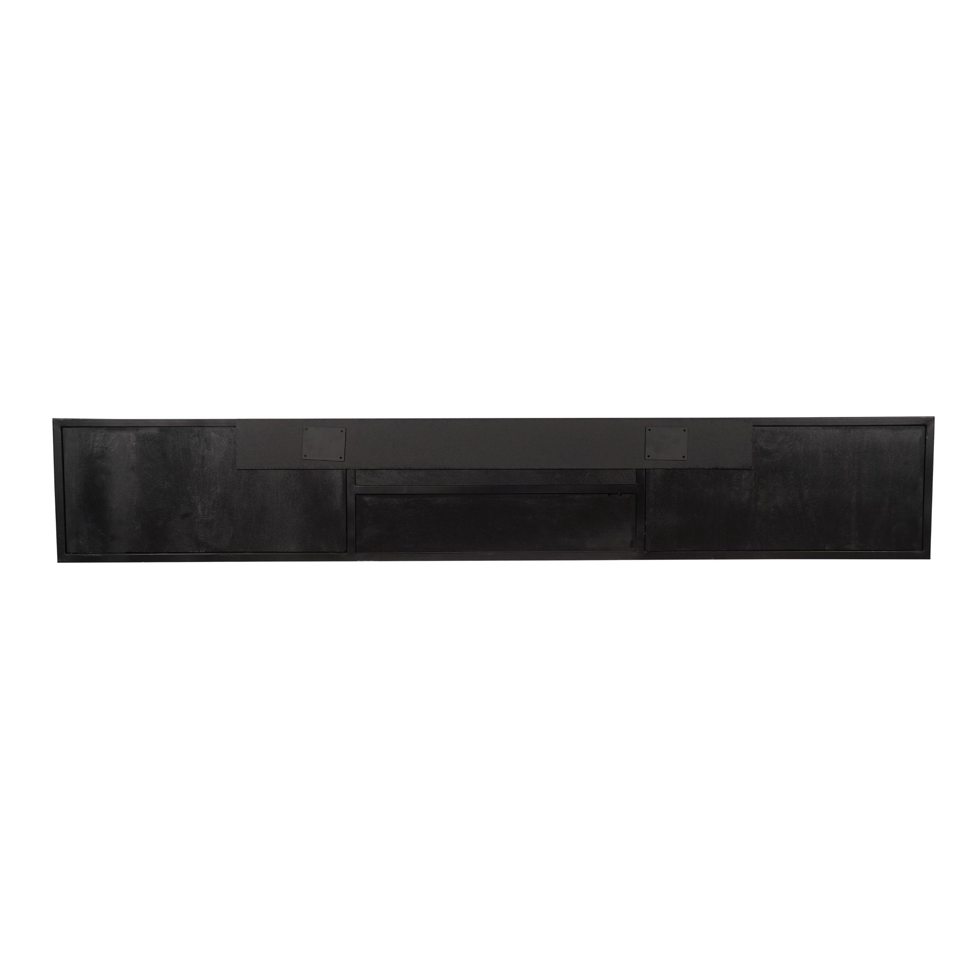 Zwevend tv meubel New York Zwart Mangohout 240 cm - Image 6