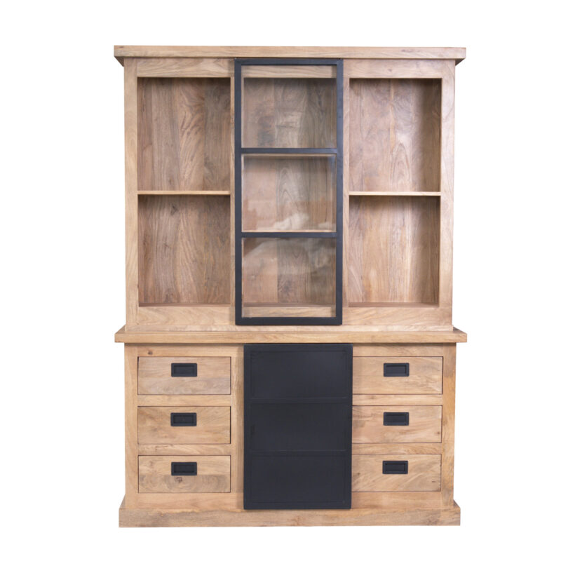 Vitrinekast Noa Naturel Mangohout 160 cm - Image 2
