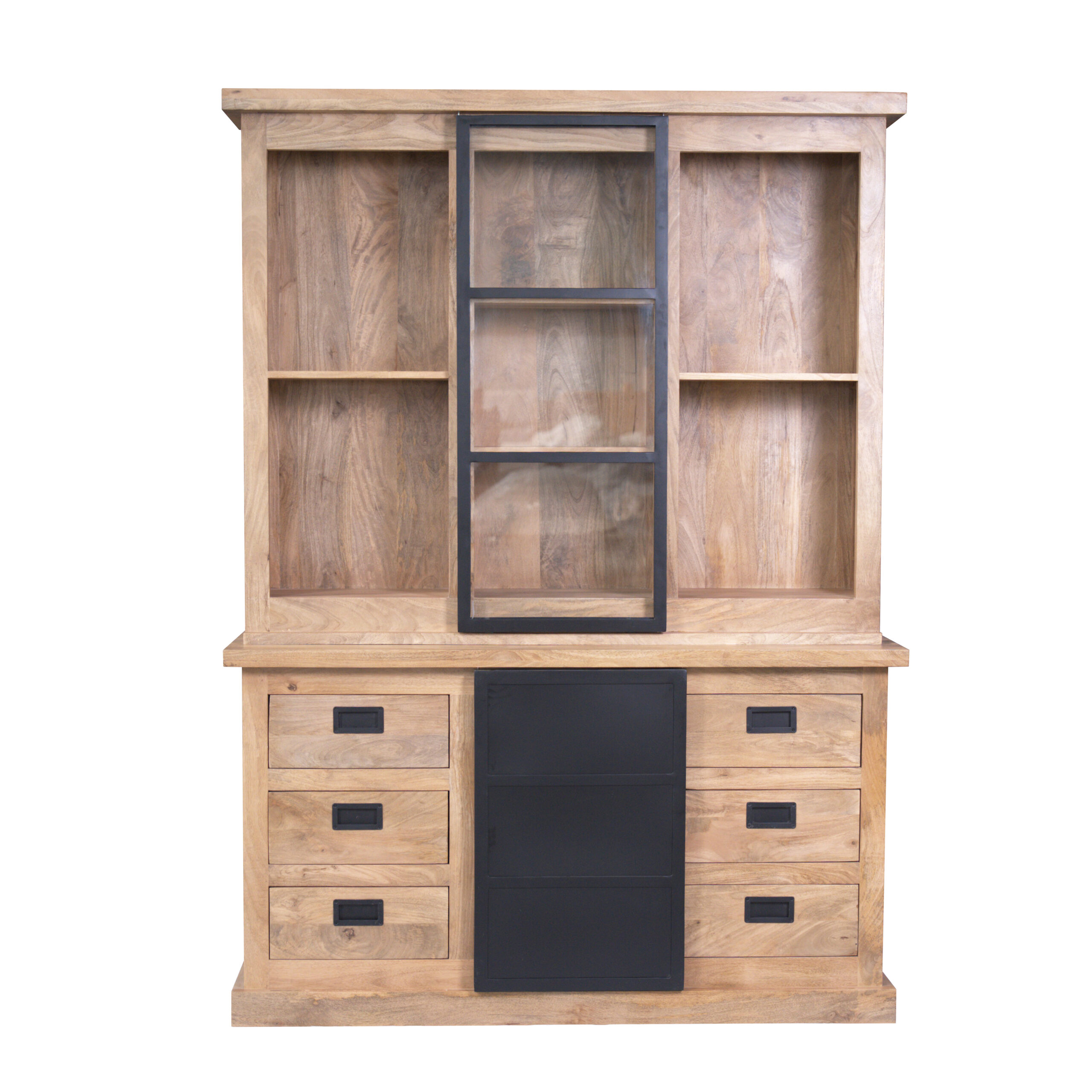 Vitrinekast Noa Naturel Mangohout 160 cm - Image 2
