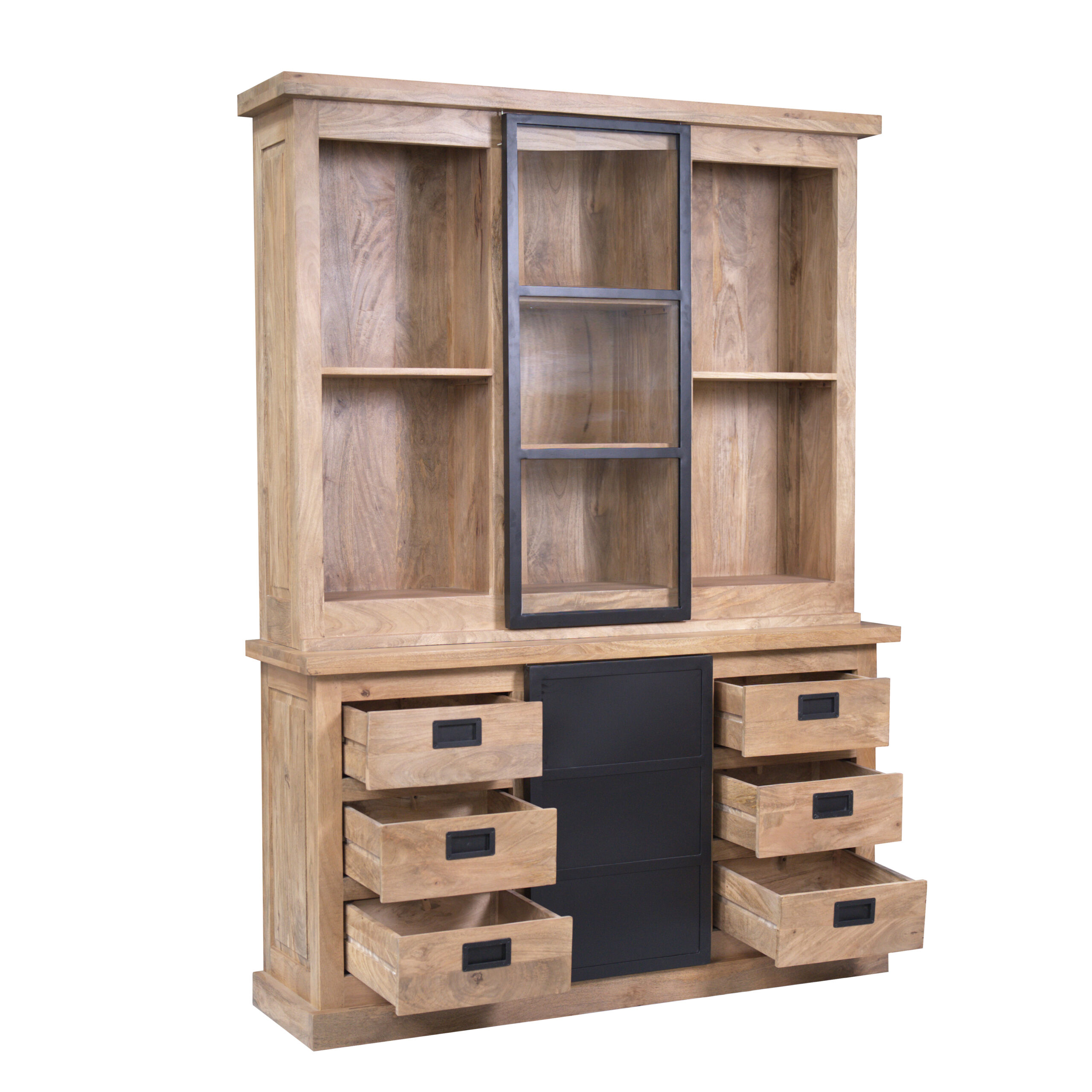 Vitrinekast Noa Naturel Mangohout 160 cm - Image 5