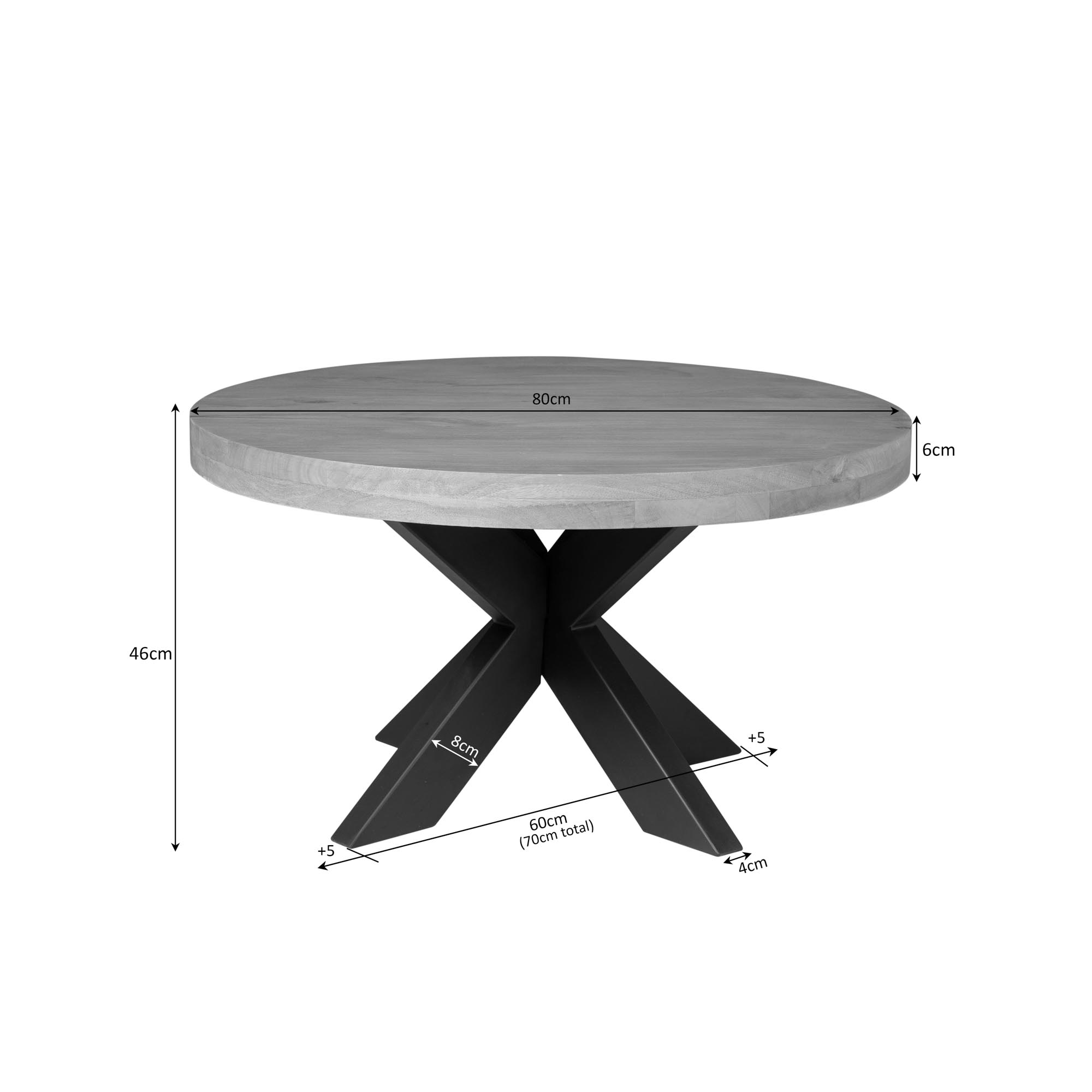 Ronde salontafel Dakota Naturel Mangohout 80 cm - Image 5