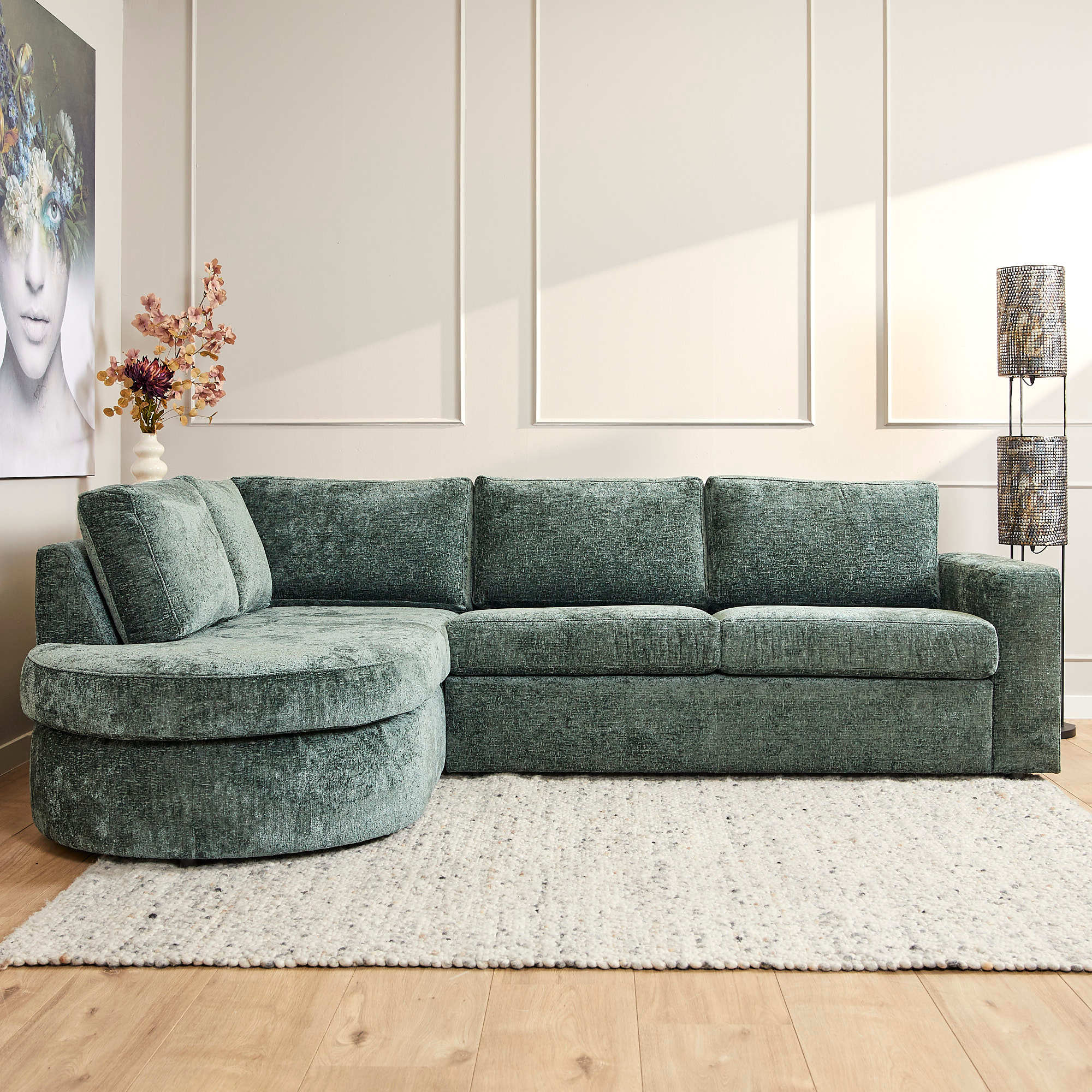 MySofa Alma Hoekbank Groen Divan Links+2,5 zits - Image 1