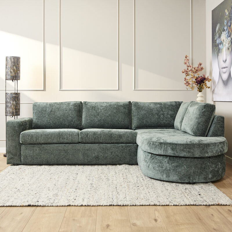 MySofa Alma Hoekbank Groen 2,5 zits+Divan Rechts - Image 1