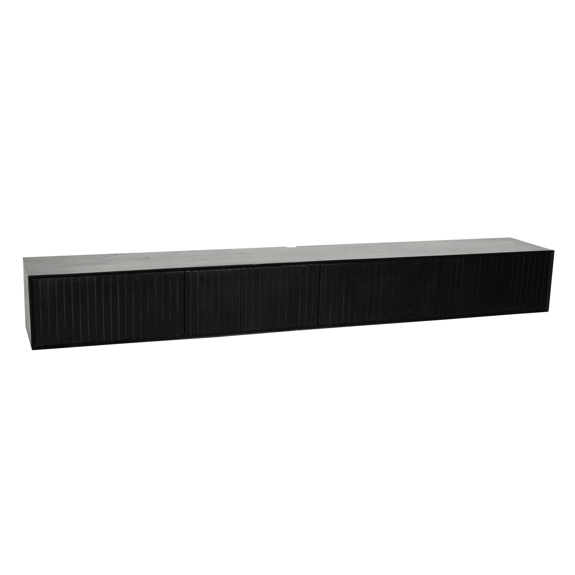 Zwevend tv meubel Madison Zwart Mangohout 240 cm - Image 6