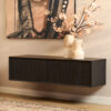 Zwevend tv meubel Madison Zwart Mangohout 120 cm - Image 1