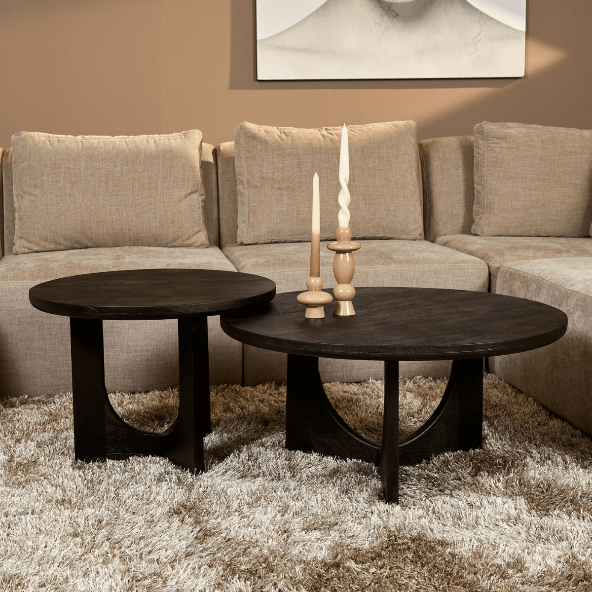 STF-9077_0 Ronde salontafel Guus Zwart Mangohout 60 cm - Image 1