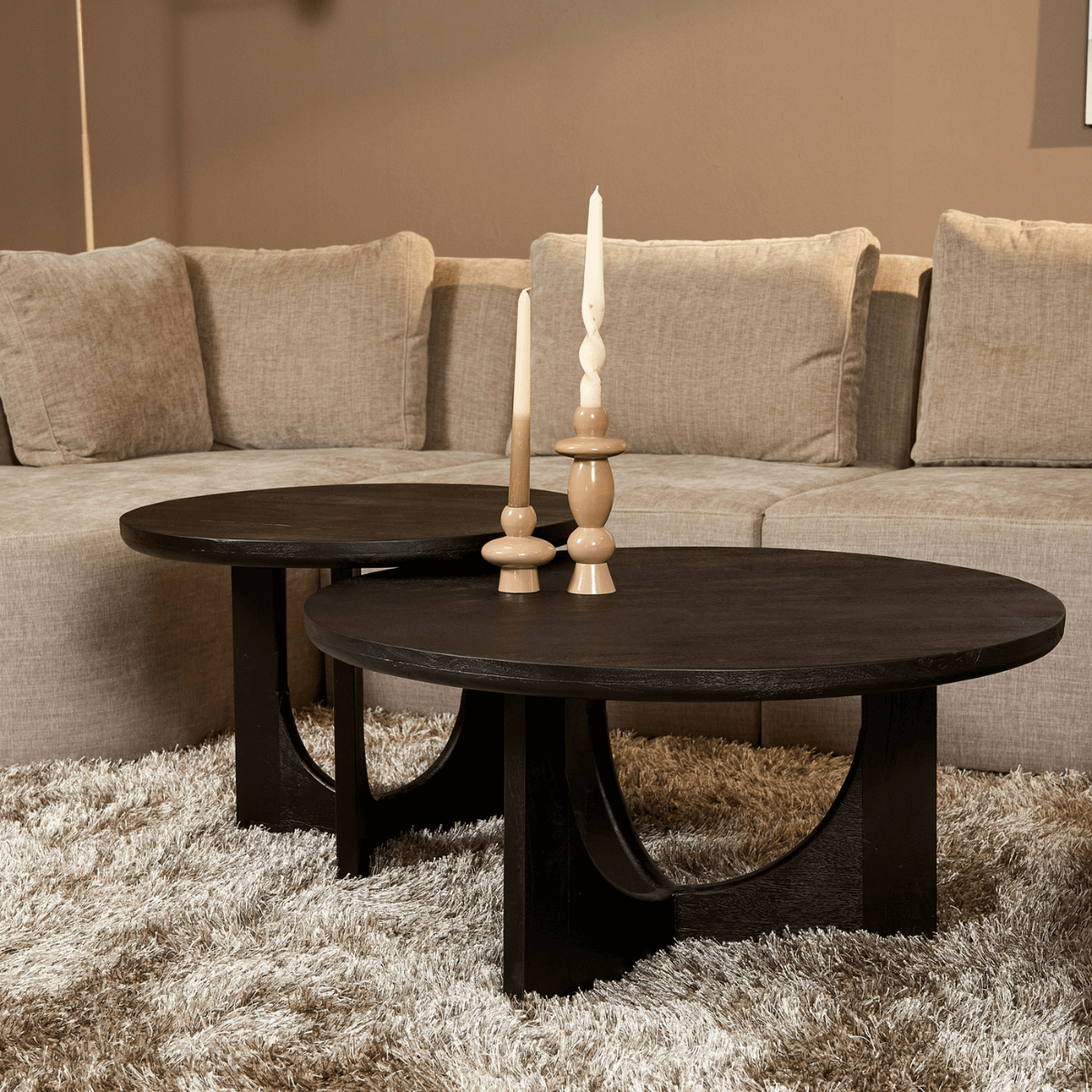 STF-9077_1 Ronde salontafel Guus Zwart Mangohout 60 cm - Image 2