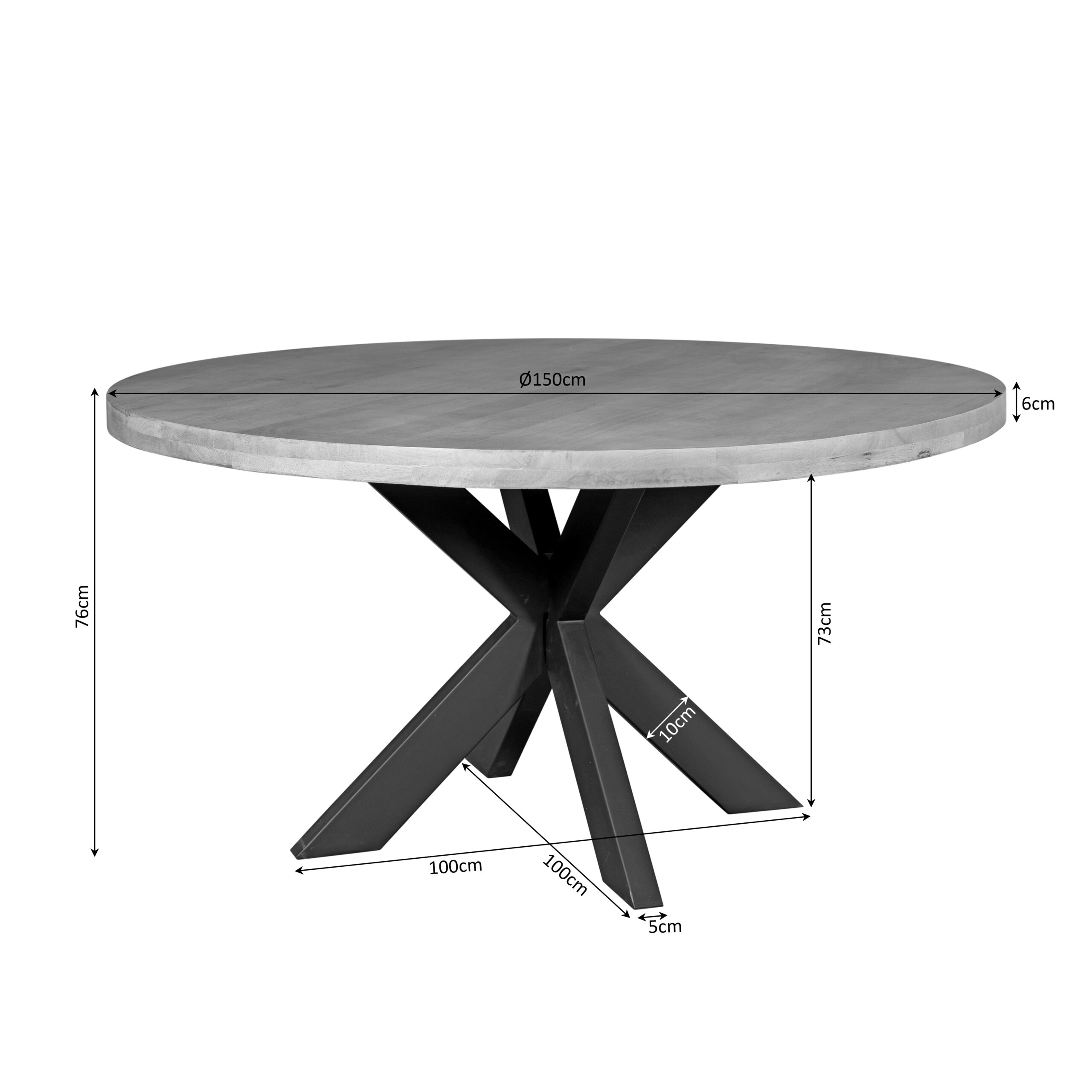 Ronde eettafel Dakota Naturel Mangohout 150 cm - Image 4