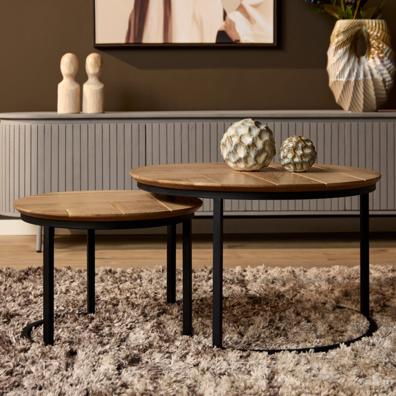 Salontafel set Otik Naturel Eikenhout 70 cm - Image 2