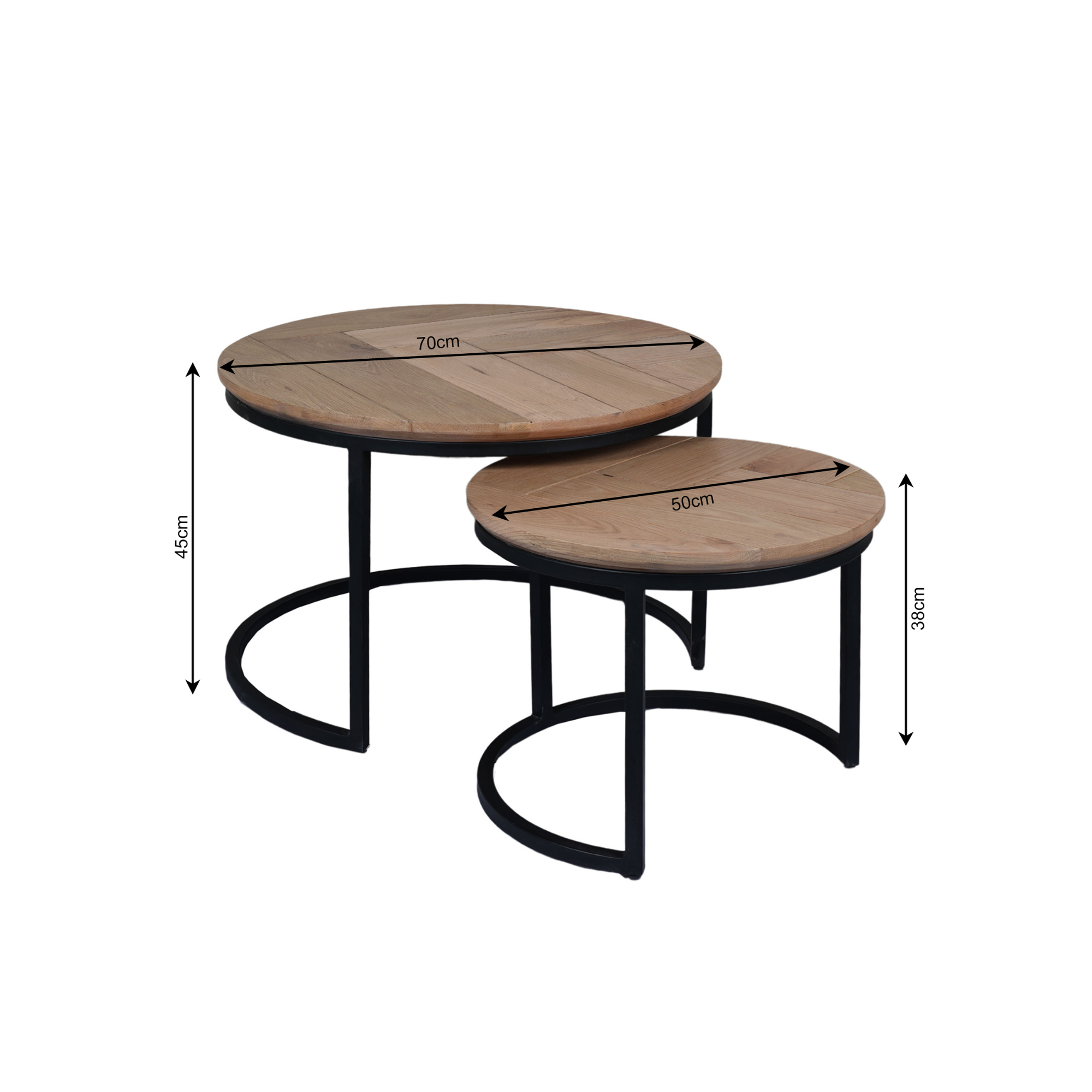 STF-3971_9 Salontafel set Otik Naturel Eikenhout 70 cm - Image 10
